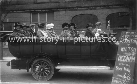 Charabanc outing, Clacton on Sea, 1920's